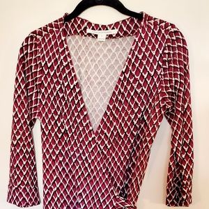 DVF Silk Wrap Dress vintage print size 6